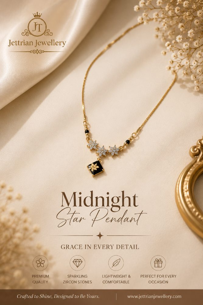 Midnight Star Floral Pendant Necklace