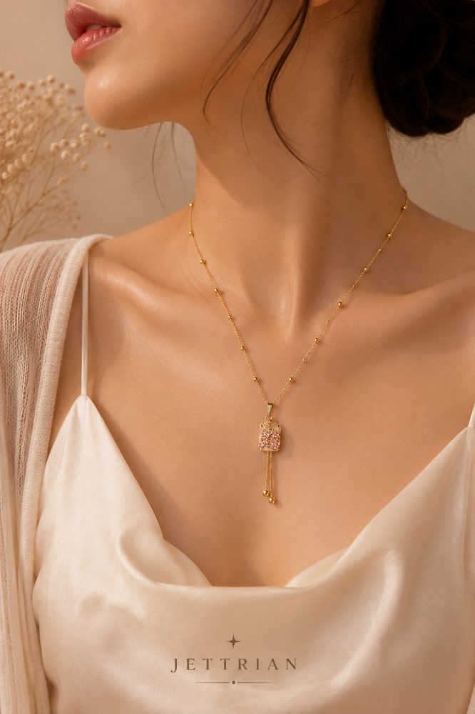Rosé Grandeur  Lariat Necklace